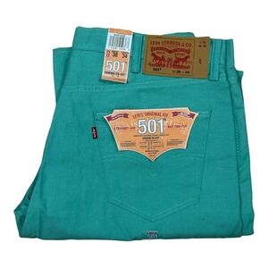 LEVI 501 jeans 38 button fly straight leg shrink to fit‎